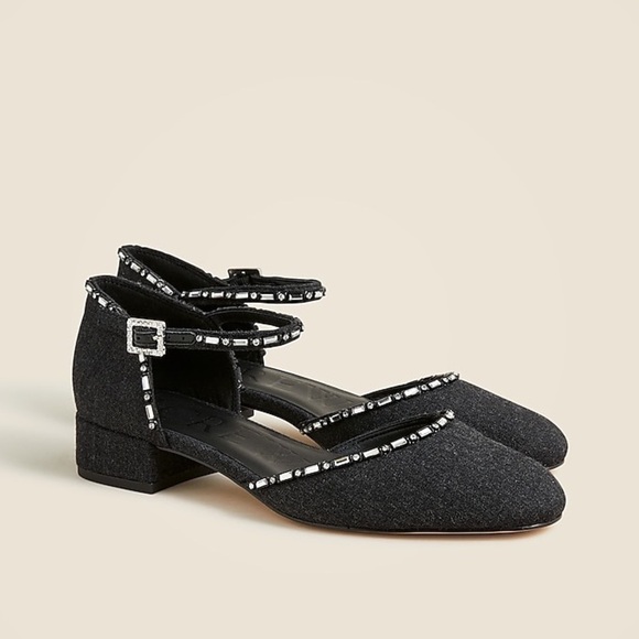J Crew Teagan ankle-strap pumps with crystals CE819 - Picture 1 of 4